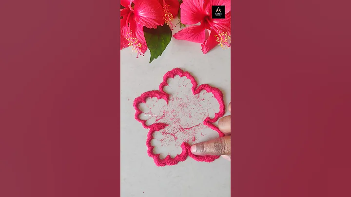 Hibiscus Rangoli l Basic techniques #shorts #Muggulu #Kolam #relaxing #satisfying #rangoliart