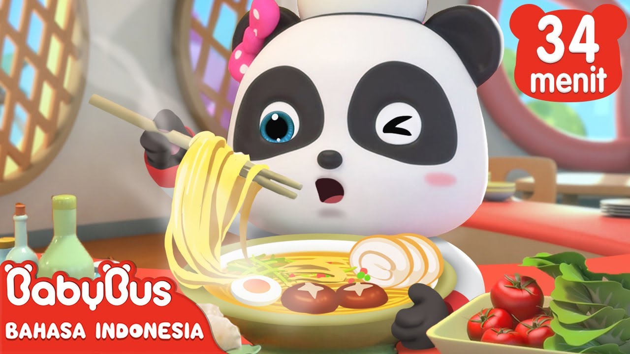 Panda Kecil Menjadi Koki Kecil Di Restoran Mie | Lagu Karir Anak | BabyBus Bahasa Indonesia