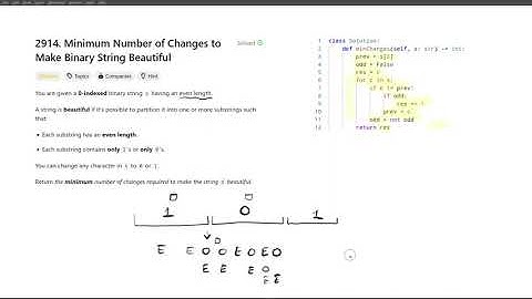 [November 5, 2024, LeetCode daily] 2914. Minimum Number of Changes to Make Binary String Beautiful