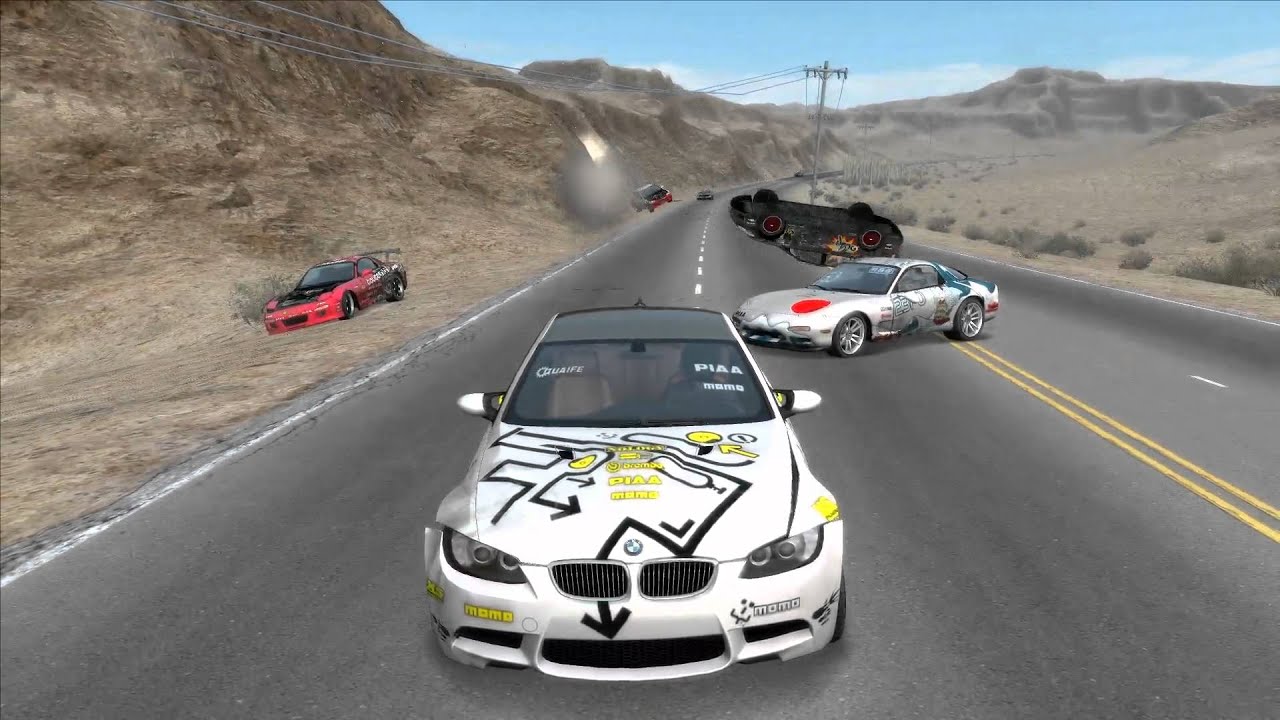 need for speed pro street - 4 crashes in 1 corner