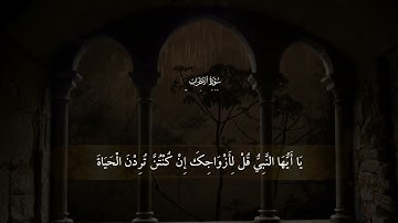 يا ايها النبي قل لازواجك ان كنتن تردن الحياه الدنيا - تلاوة خاشعة بصوت الشيخ رضا عبد المحسن 🎧💜🌴| .✿