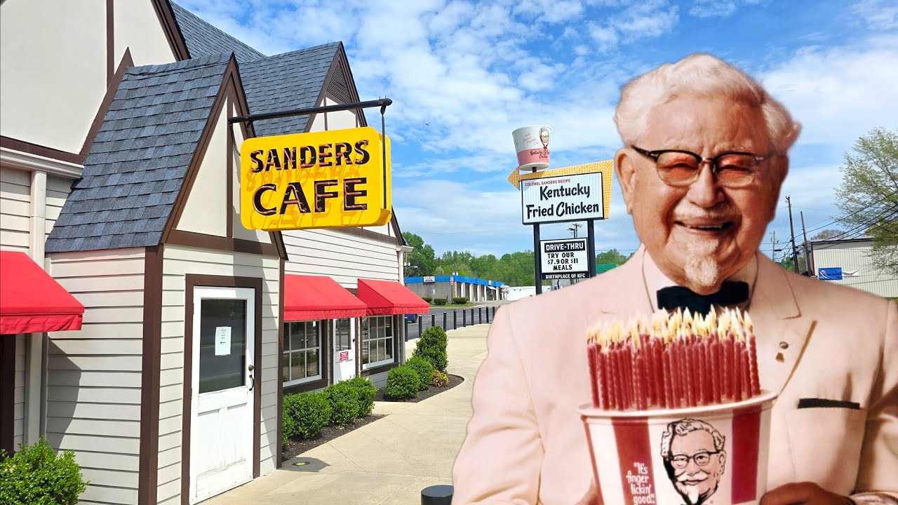 カーネルサンダー Visiting Colonel Sanders' Original Gas Station Cafe! - YouTube