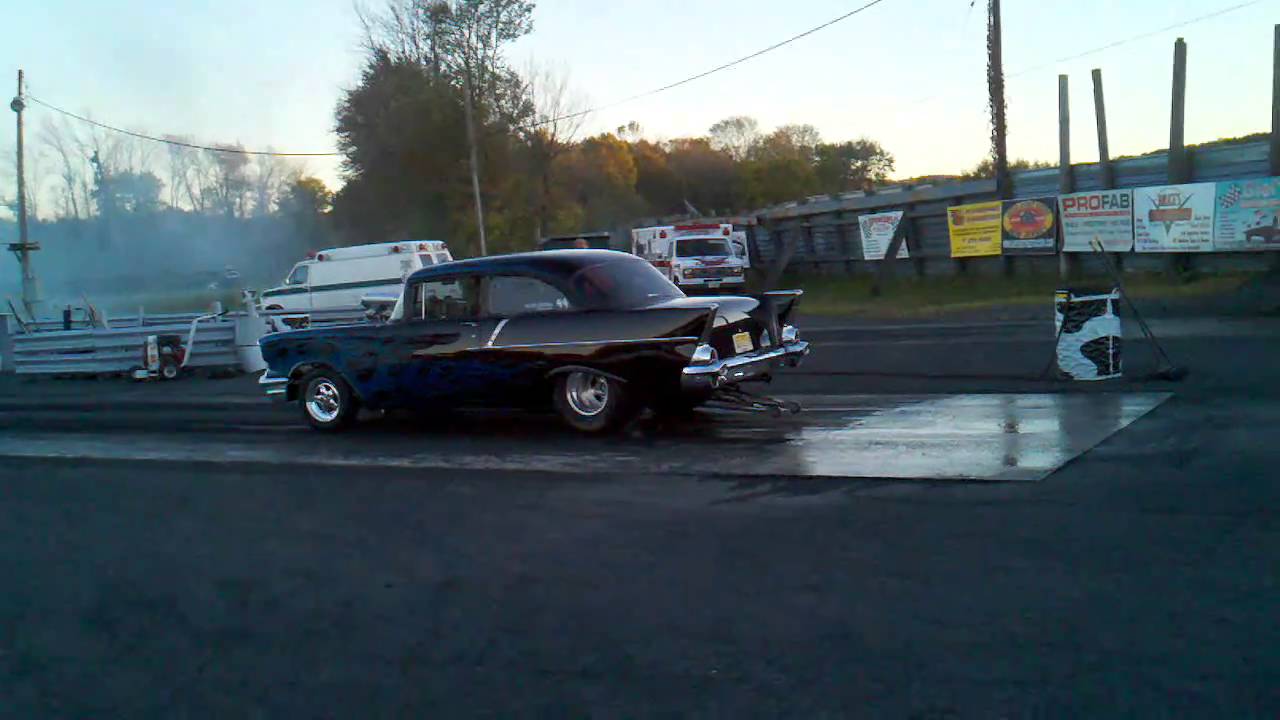 57 Chevy Drag Race Island Dragway, NJ, October 9, 2010 YouTube