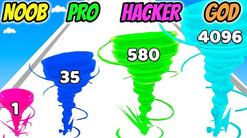 NOOB vs PRO vs HACKER vs GOD in Crazy Tornado Colors