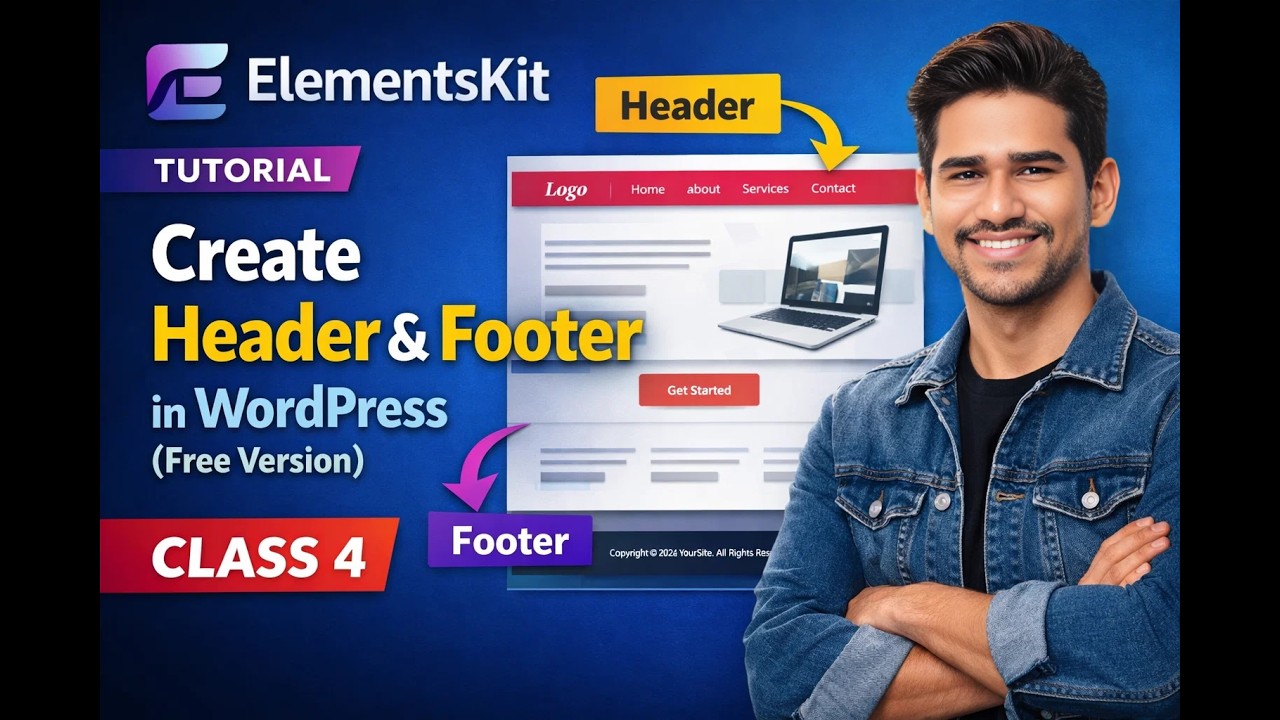 ElementsKit Tutorial Create Header & Footer in WordPress (Free Version ...