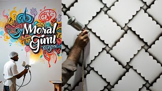 MORAL SPRAY GUN WALL DESIGNS | SIMPLE PAINTING IDEAS | BEGINNERS TUTORIAL | MASTER ART