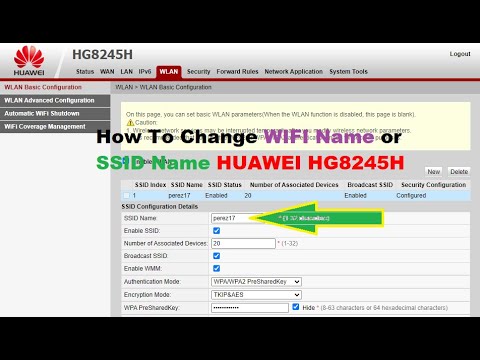 How To Change the WIFI or SSID Name? ( HUAWEI HG8245H ) - YouTube