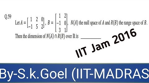 ||Jam 2016-Linear Algebra-59 No. Question ||
