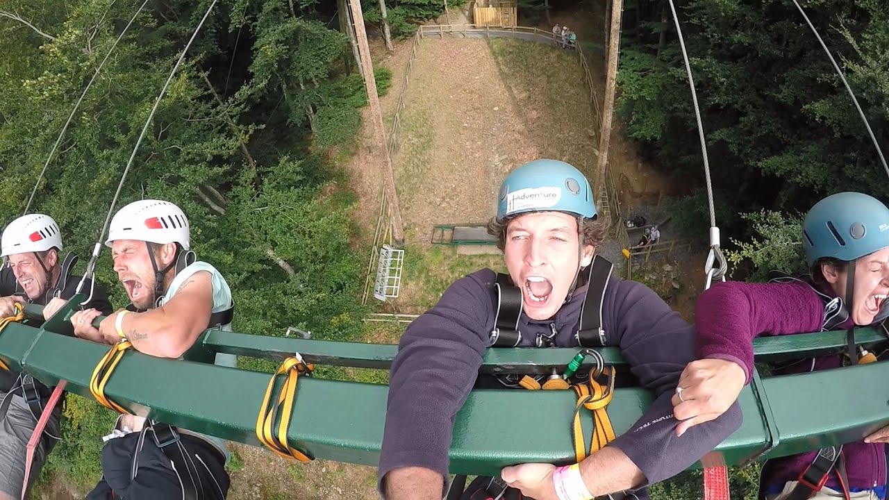 Funny Skyride at Fforest Zipworld HD