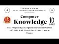 SSC Computer Knowledge Classes 2024 | Part -10 | MCQ's Computer Knowledge for SSC CGL, CHSL, MTS, JE