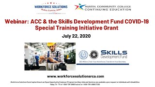WSRCA Webinar: ACC & the Skills Development Fund COVID-19 Special Training Initiative Grant