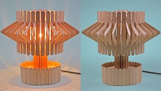Lamp with ice cream sticks easy - How to make a lantern with popsicle stick