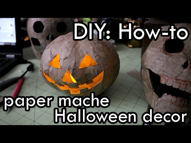 How to Make Paper Mache Halloween Decorations : DIY - YouTube