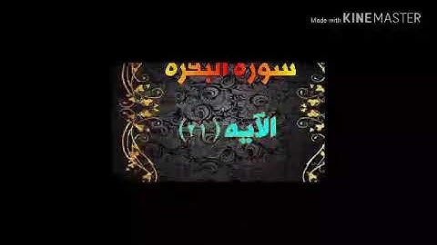 سورة البقرة اية ٢١ جمال القرش