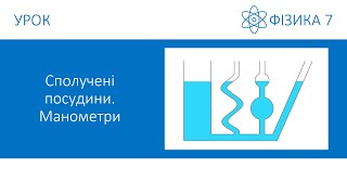 картинка: Фізика 7. Урок - Сполучені посудини. Манометри. Презентація для 7 класу