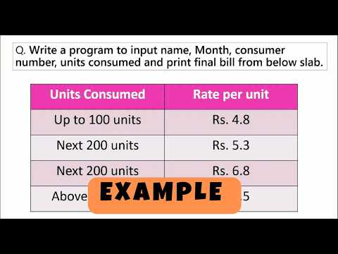 Example Slab Based Question | Example Slab Based Program | Example Electricity Bill Questions