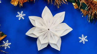 Простая Снежинка Оригами Из Бумаги