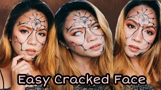 EASY CRACKED FACE MAKEUP TUTORIAL | Cracked skin makeup | CRACKED FACE ILLUSION  | All About TALA
