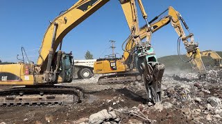 Caterpillar Excavators With Hydraulic Hammer & Concrete Pulverizer - Sotiriadis/Labrianidis - 4K