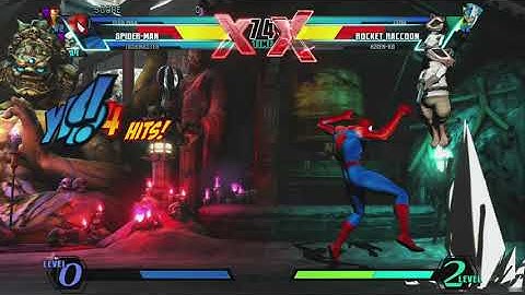 Ultimate Marvel vs Capcom 3 Spider-Man, Iron man and Taskmaster vs Hsien Ko, Zero and Rocket