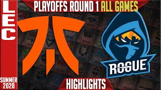 FNC vs RGE Highlights ALL GAMES | LEC Playoffs Summer 2020 Round 1 | Fnatic vs Rogue