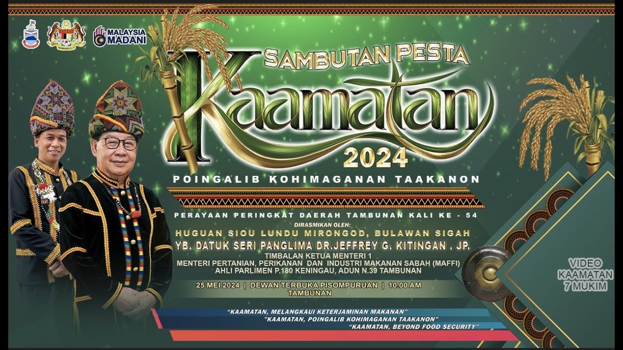 PELANCARAN SAMBUTAN PESTA KAAMATAN PERINGKAT DAERAH TAMBUNAN 2024 - YouTube