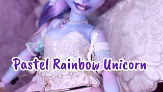 Pastel Rainbow Unicorn Dollrepaint - Unicorn Dollcustom - Doll customization by Susika