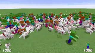 1000 Zombies vs 1000 Dogs  Minecraft