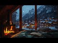 Tranquil Winter Nights: Snowfall and Fireplace Ambience for Restful Sleep and Stress Relief
