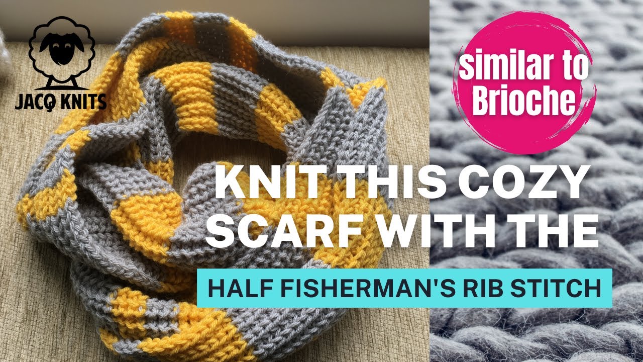 Meandering Rib Scarf in Lion Brand Fishermen's Wool - 70809AD