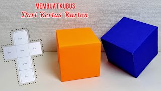 Cara Membuat Kubus Dari Kertas Karton || Buat Bangun Ruang Kubus Dari Kertas