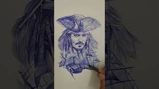 Johnny Depp Captain Jack Sparrow Ball Point Pen Art Ap Art Story.