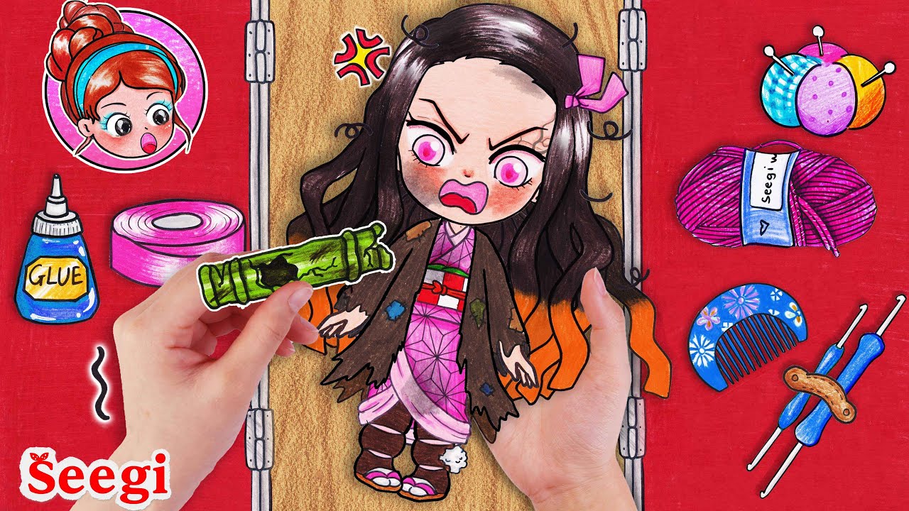 [👘ペーパーDIY] 鬼滅の刃：禰豆子の人形を修理/ Seegi Studio - ASMRストップモーション