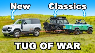 New v Classic Land Rover Defender: TUG OF WAR