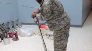 buffing floors, army style