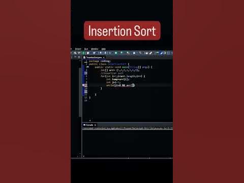 Insertion Sort | java | Array | #coding #java #programming - YouTube