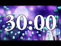 30 Minute Soft Piano Timer 🌙 | Calm Ambient 30 Minute Timer | Big Number Calm Piano Countdown