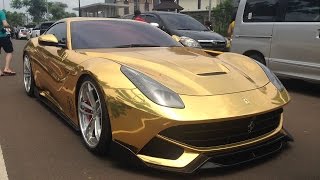 I finally found it...! here's the gold-wrapped ferrari f12berlinetta
from indonesia. this thing really starts factory color like anybody
else, but t...