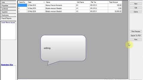 MamboSoftware Property manager Video Client Tenant transaction list  Credit Memo