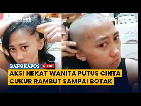 Viral Video Aksi Nekat Wanita Putus Cinta Cukur Rambut sampai Botak, Tampak Sedih Tangisi Pacarnya