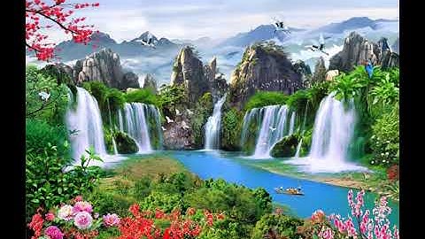 Gạch Tranh Phong Cảnh Thác Nước Mới Hiện Đại Nhất- Xu Hướng 2022