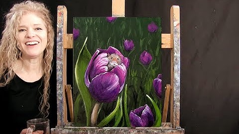 Learn How to Paint "TULIP MOUSE HOUSE" with Acrylic - Paint and Sip at Home - Step by Step Tutorial