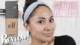Elf Flawless Finish Foundation Review Shade Cashew | Wear Test On Oily Skin | (80 degree weather!)