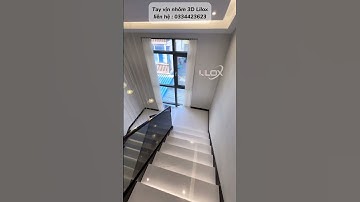 Siêu phẩm mẫu cầu thang kính xám khói tay vịn nhôm 3D đen xước siêu đẹp hiện đại 2025 #lilox #nhadep