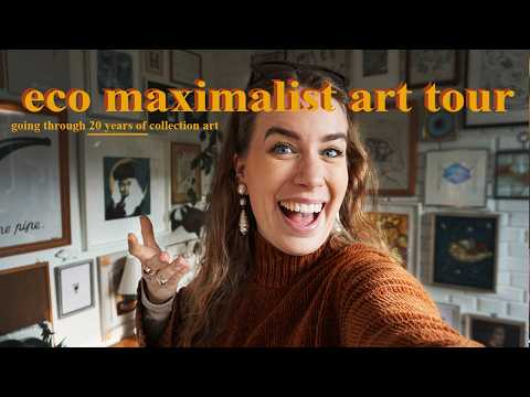 eco maximalist home tour // here is my entire art collection thumbnail