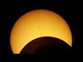 Moon moving past sunspots during the Total Solar Eclipse in telescope 1080p HD