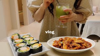 vlog How to maintain weight while eating almost anything vegetable gimbap, Guacamole sandwich recipe