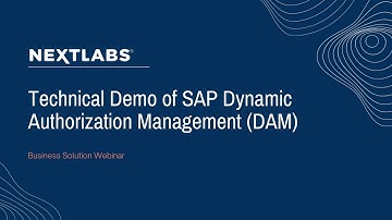 Technical Demo of SAP Dynamic Authorization Management (DAM)