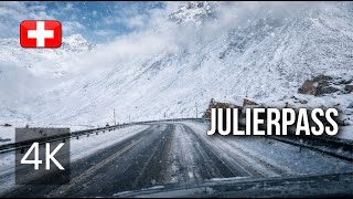 INTENSE SNOW Drive on JULIERPASS 🇨🇭❄️ St. Moritz - Savognin | 4K Scenic Driving Tour