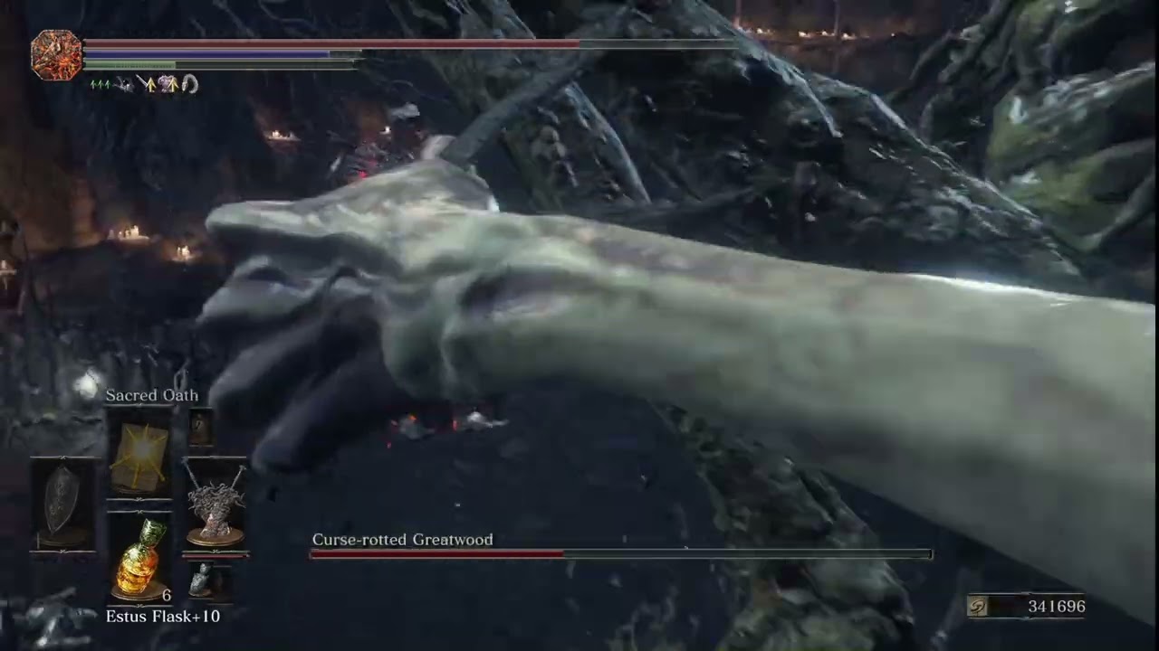 Dark Souls 3 NG+6 - Defeating Curse-rotted Greatwood with Ringed Knight Dual Greatswords⚔️🔥